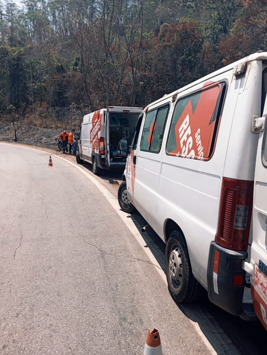 Acidente de moto deixa duas pessoas feridas na estrada do Forninho, entre João Monlevade e Itabira