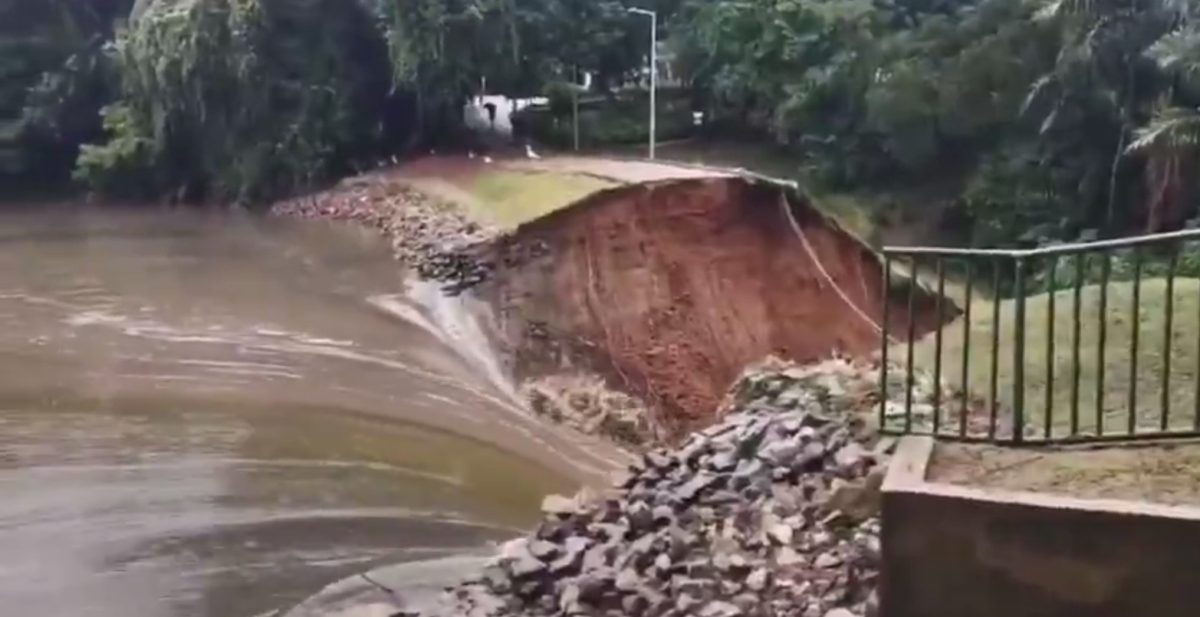 Barragem de contenção da Lagoa do Nado, em BH, rompe após forte chuva