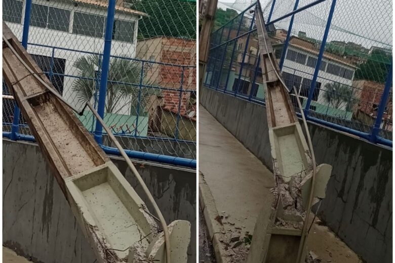 Caminhão derruba poste no bairro Clóvis Alvim; impactos ainda estão sendo apurados