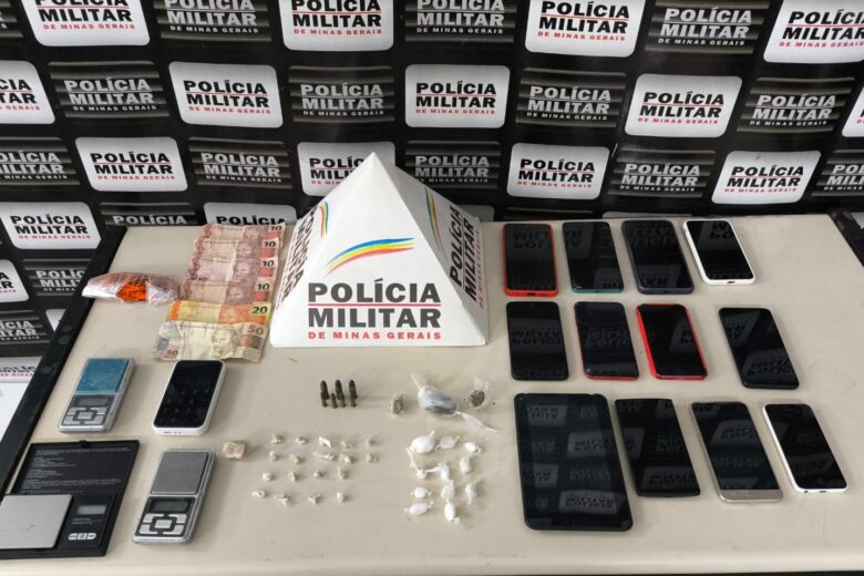 Polícia Militar prende três suspeitos de tráfico e apreende drogas, munições e celulares em João Monlevade