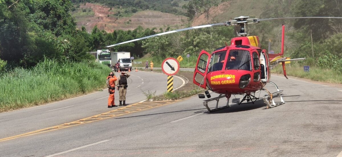 Motociclista fica gravemente ferido após colisão com carreta na MGC-120