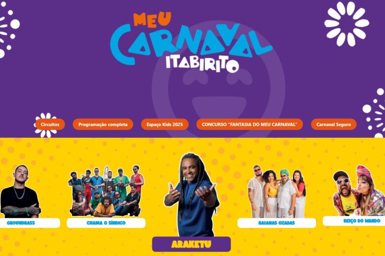 Carnaval de Itabirito tem Ara Ketu e blocos tradicionais na programação; confira