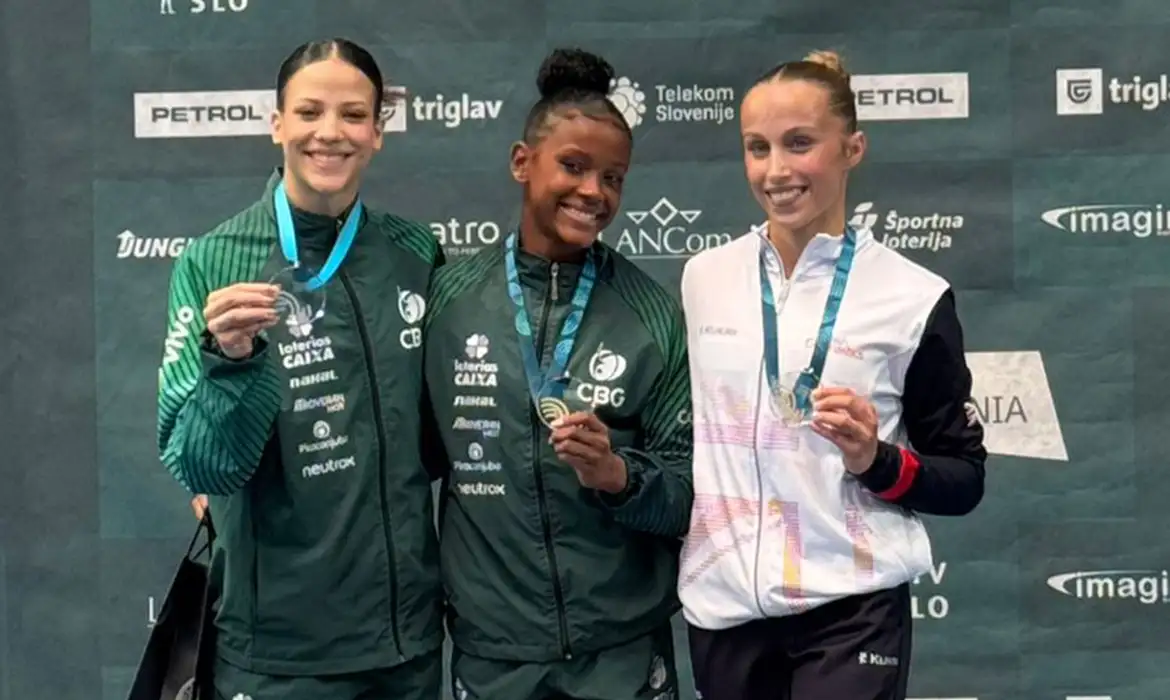 Ginástica brasileira faz dobradinhas em Mundial na Eslovênia