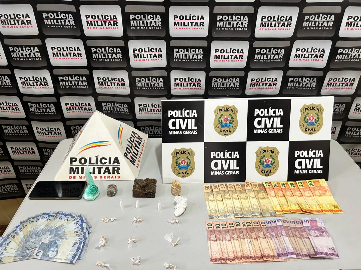 Ação conjunta entre polícias Militar e Civil prende homem por tráfico, em Santa Bárbara