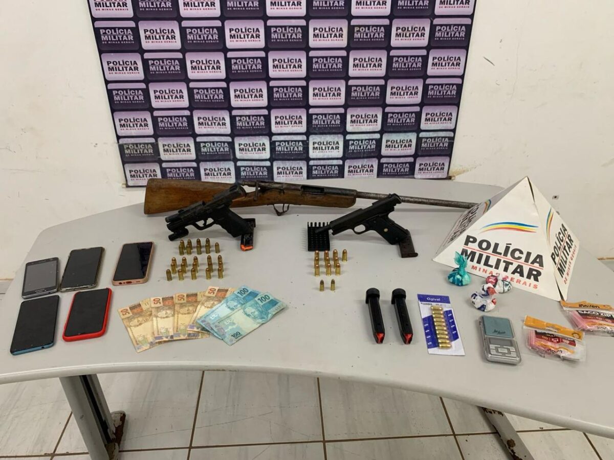 Trio é preso por tráfico de drogas e posse ilegal de armas na zona rural de Itabira
