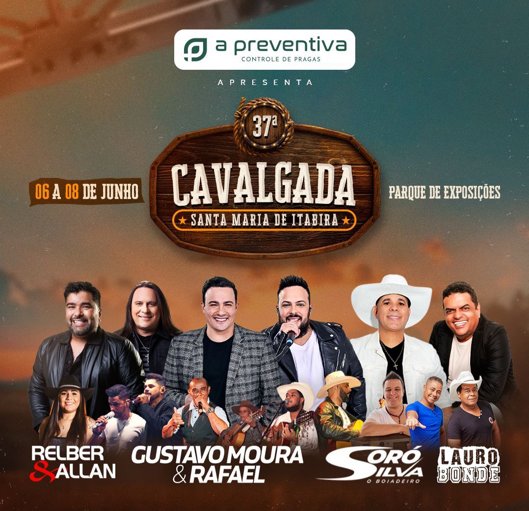 Confira a programação deste domingo da 37ª Cavalgada de Santa Maria de Itabira