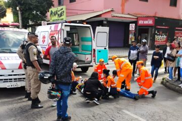 Colisão entre carro e moto deixa duas pessoas feridas em João Monlevade