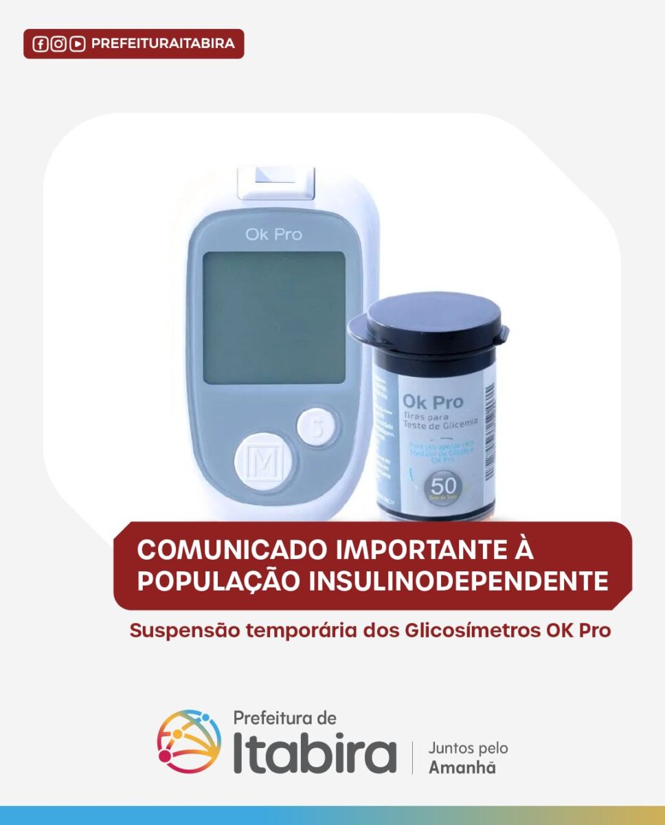 Itabira suspende preventivamente dispositivos utilizados por diabéticos