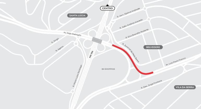 Interdição no trevo do Belvedere, em BH, começa nesta terça e altera trânsito; saiba mais