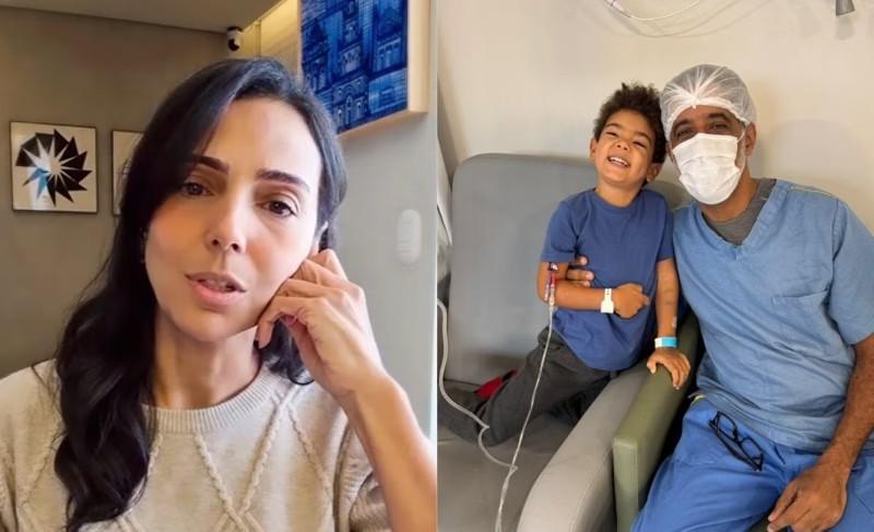 Apresentadora da Globo Minas desabafa após filho com leucemia perder os cabelos: ‘Doí’