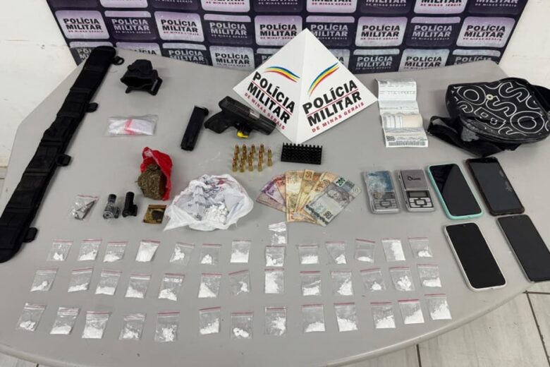 Polícia Militar prende casal por tráfico de drogas e posse ilegal de arma de fogo em Itabira