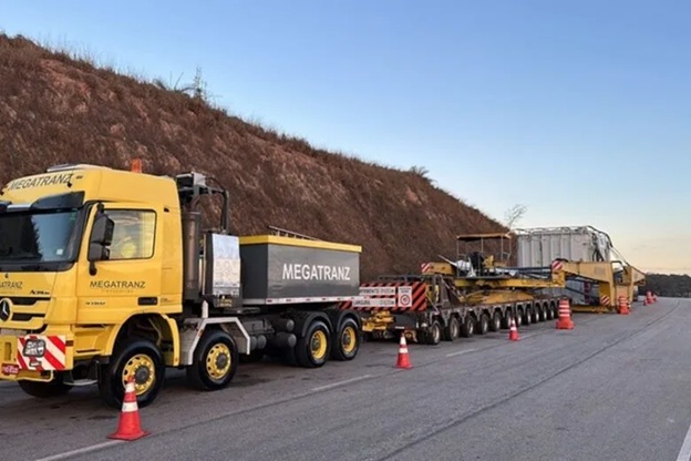 BR-040 terá interdição nesta terça-feira para transporte de carga de 540 toneladas