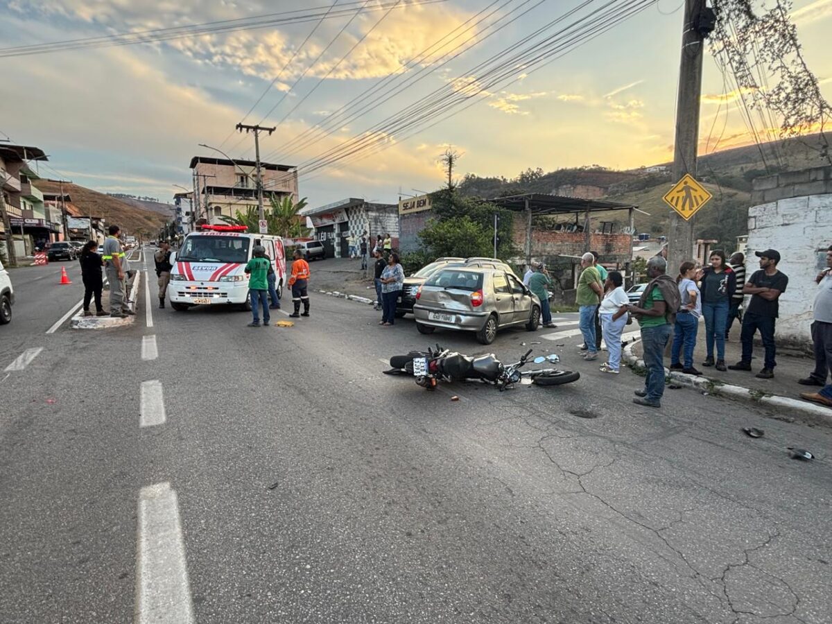 Colisão entre veículos deixa duas pessoas feridas no bairro Loanda, em João Monlevade