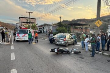 Colisão entre veículos deixa duas pessoas feridas no bairro Loanda, em João Monlevade