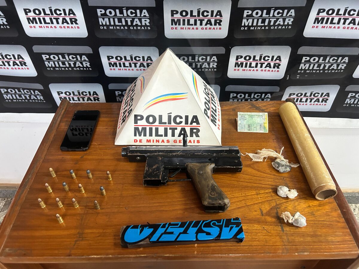 Polícia Militar prende homem por tráfico de drogas e apreende submetralhadora em Barão de Cocais