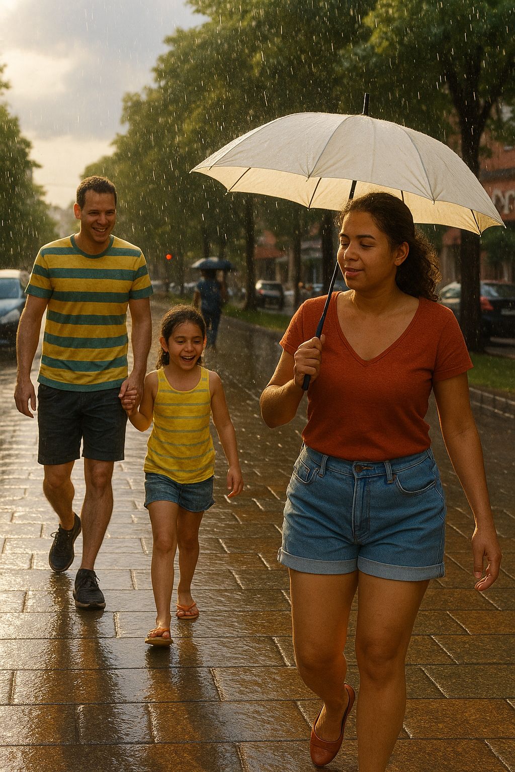 Um pouco de verão na primavera: Pancada rápida de chuva e calor marcam o sábado