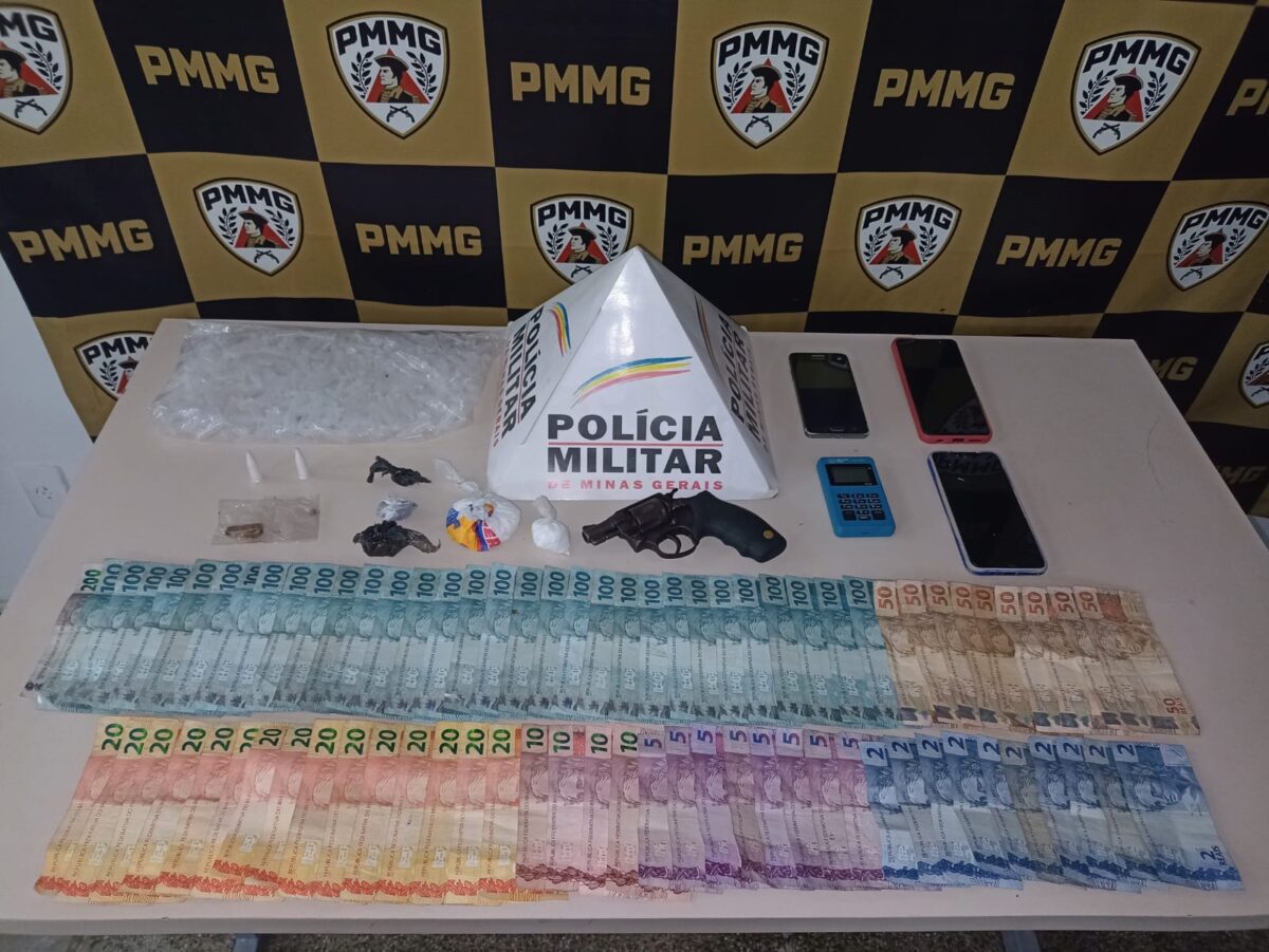 Polícia Militar prende homem por tráfico de drogas e apreende arma e mais de R$ 4 mil em João Monlevade