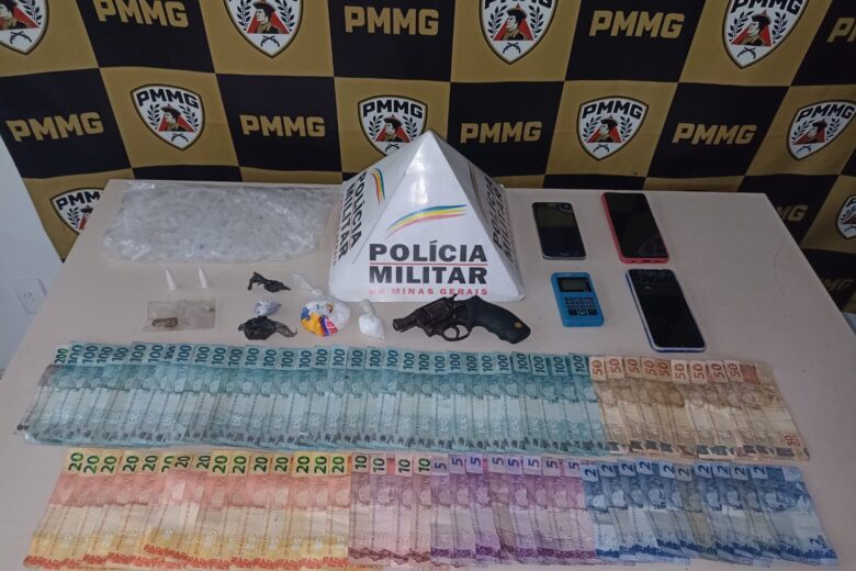 Polícia Militar prende homem por tráfico de drogas e apreende arma e mais de R$ 4 mil em João Monlevade