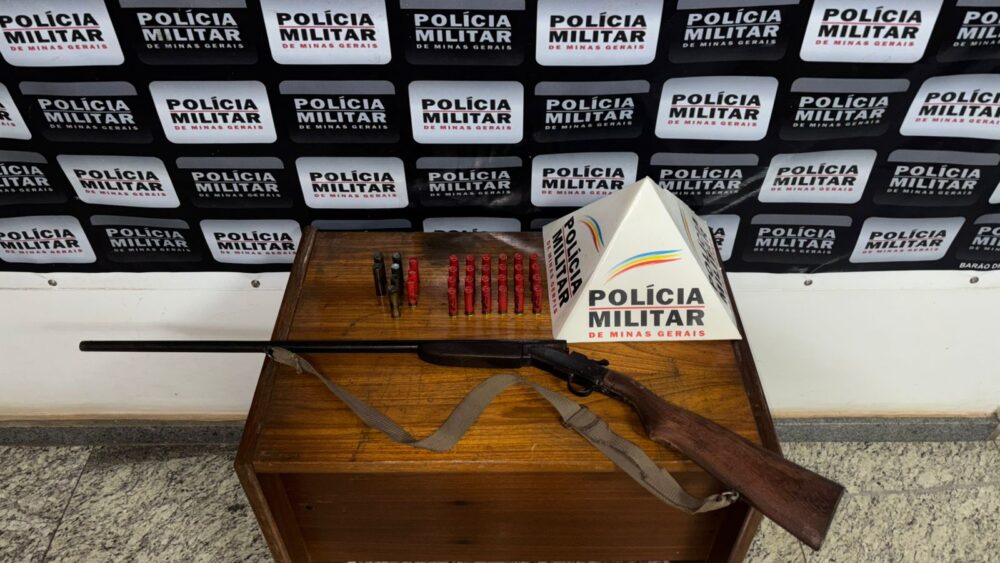 Polícia Militar prende homem por ameaça e posse ilegal de arma na zona rural de Barão de Cocais