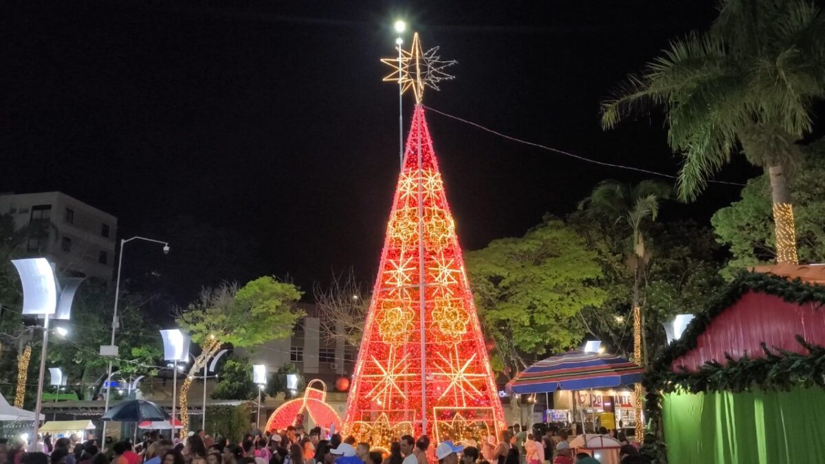 Natal Pontos de Luz: iluminação colorida e trabalho com crochê marcam o início das festas de fim de ano em Itabira