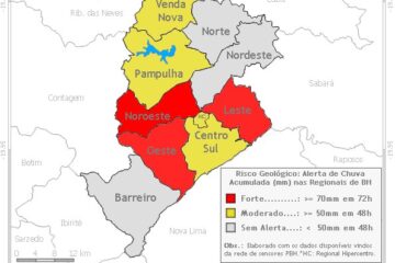 Defesa Civil emite novo alerta geológico forte após chuvas intensas em Belo Horizonte
