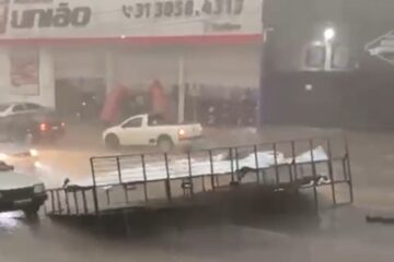 Tempestade com granizo e ventos fortes provoca estragos em João Monlevade