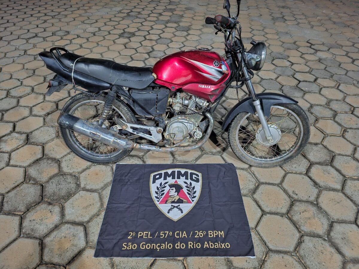 Polícia Militar prende jovem por adulteração de sinal identificador de motocicleta em São Gonçalo do Rio Abaixo