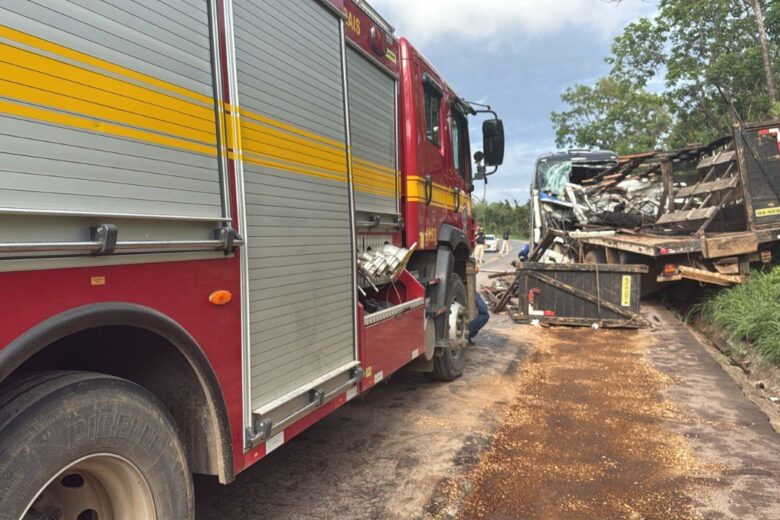 Colisão entre ônibus e carreta deixa mortos e feridos na BR-365
