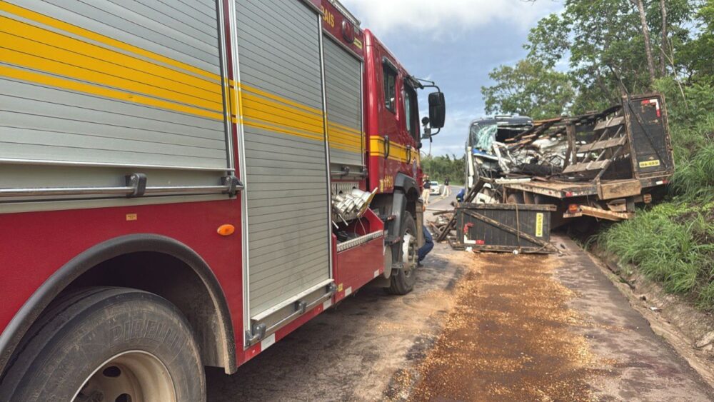 Colisão entre ônibus e carreta deixa mortos e feridos na BR-365