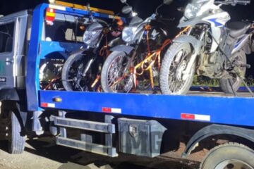 Operação da Polícia Militar fiscaliza 20 motocicletas e remove veículos irregulares em Bela Vista de Minas