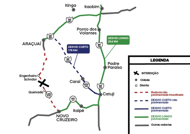 DER-MG atua para restabelecer tráfego após interdição da LMG-678