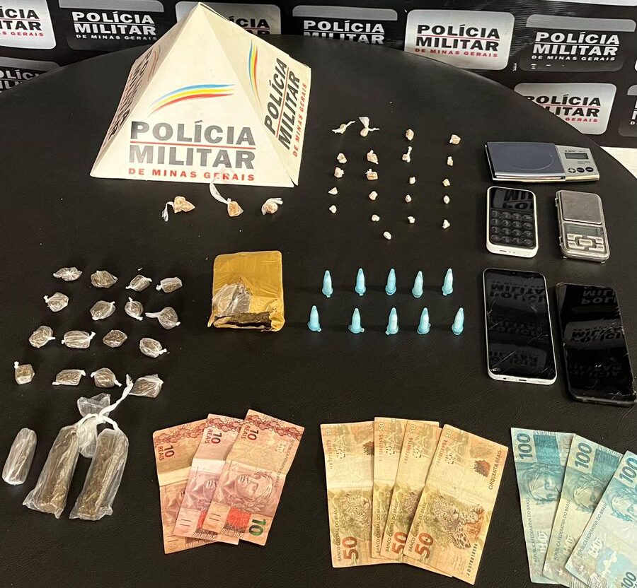 Dois homens são presos e adolescente é apreendido por tráfico de drogas em Barão de Cocais