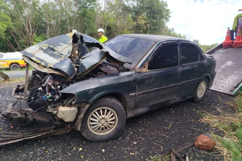 Polícia penal fica ferido após carro bater em defensa metálica na MGC-135