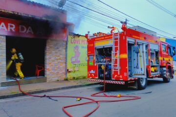 Incêndio em bar é registrado no início da manhã desta terça-feira, em Itabira