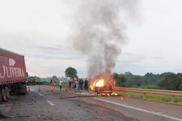 Tragédia na BR-381: colisão entre caminhonete e duas carretas deixa quatro mortos e um ferido grave