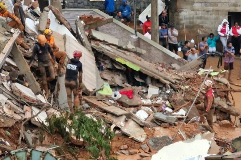 Cães farejadores reforçam buscas por vítimas após chuvas que já deixaram 16 mortos em Juiz de Fora