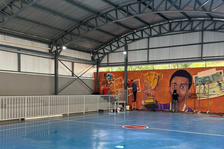 Quadra Guilherme Gabriel tem inauguração adiada por causa das fortes chuvas