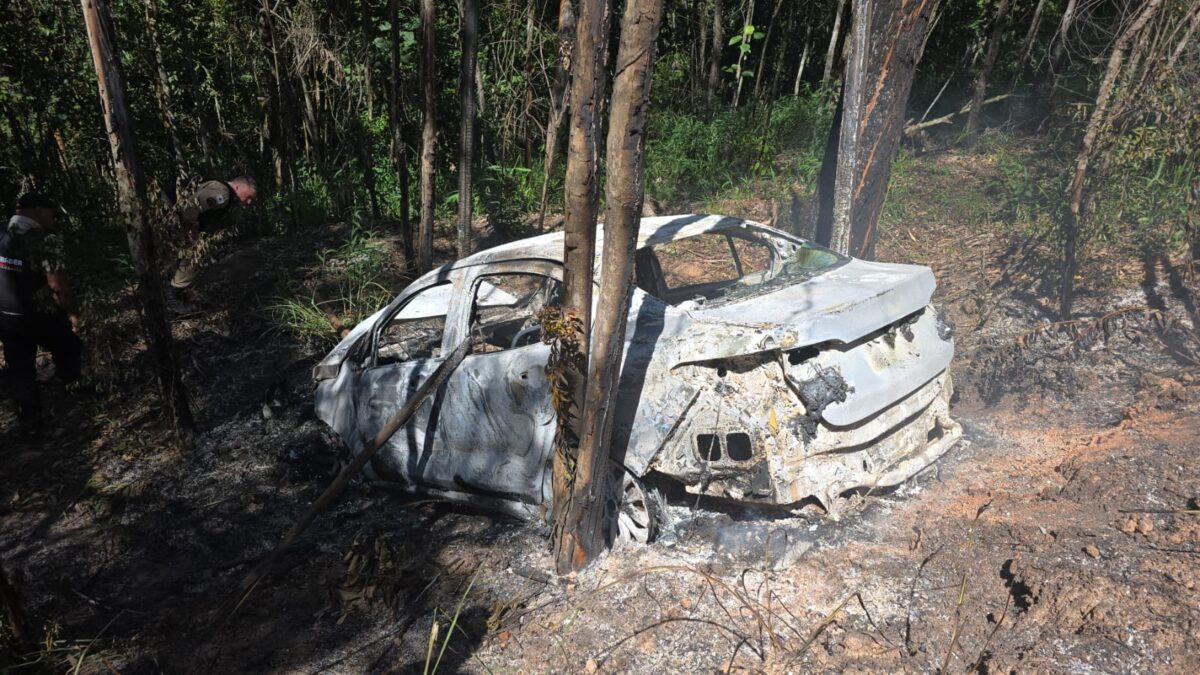 PM identifica suspeito de homicídio em João Monlevade e localiza carro usado no crime incendiado em São Gonçalo