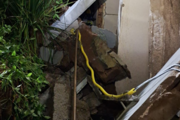 Chuva provoca desabamento de muro e assusta moradores em Rio Piracicaba