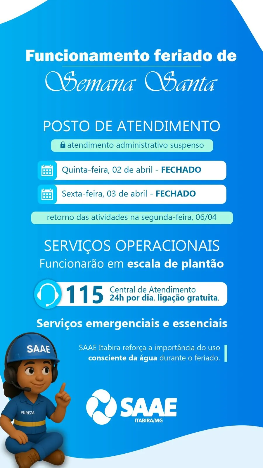 Repartições públicas fecham na Semana Santa em Itabira; confira o cronograma