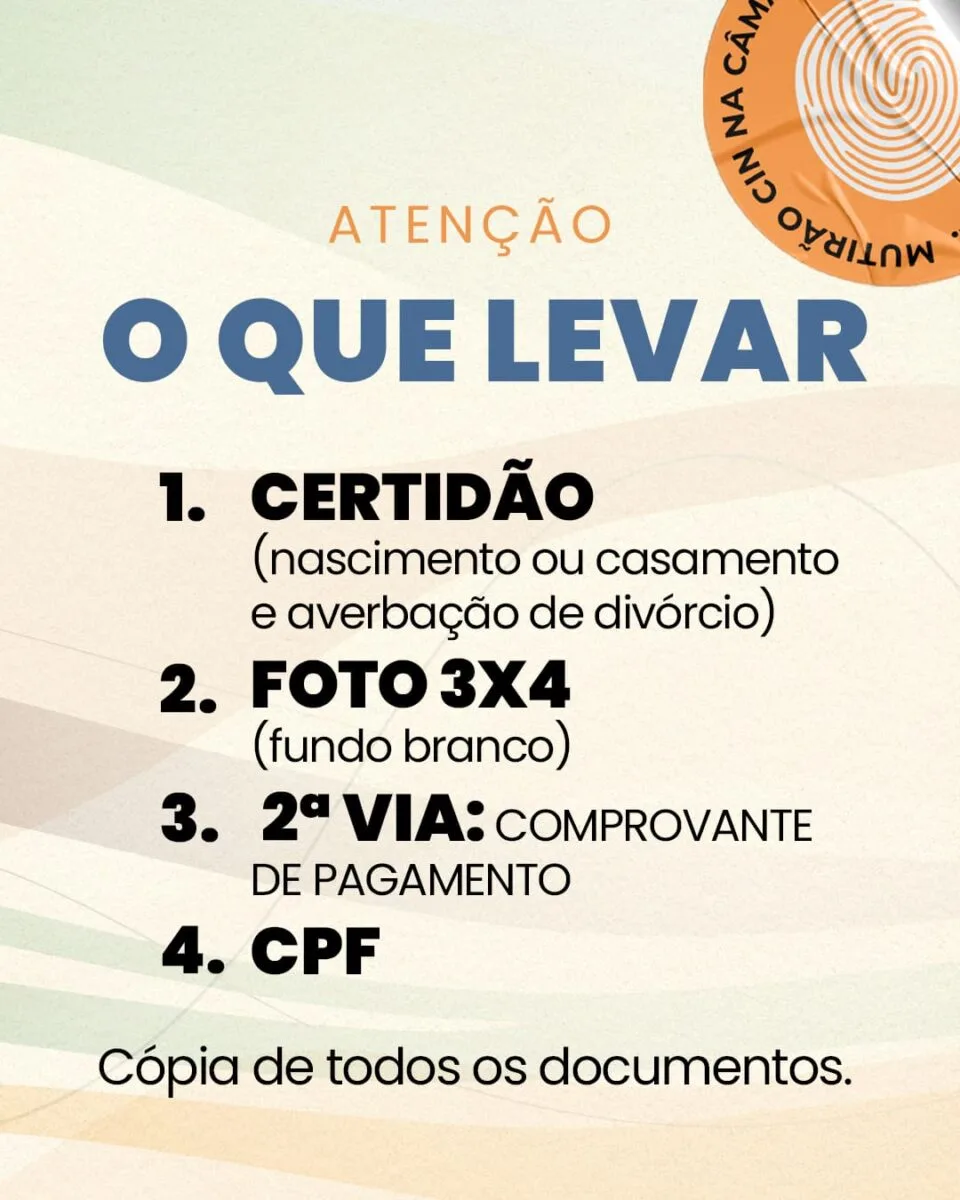 Câmara de Itabira promove mutirão para emissão de carteiras de identidade nesta quarta-feira; saiba mais