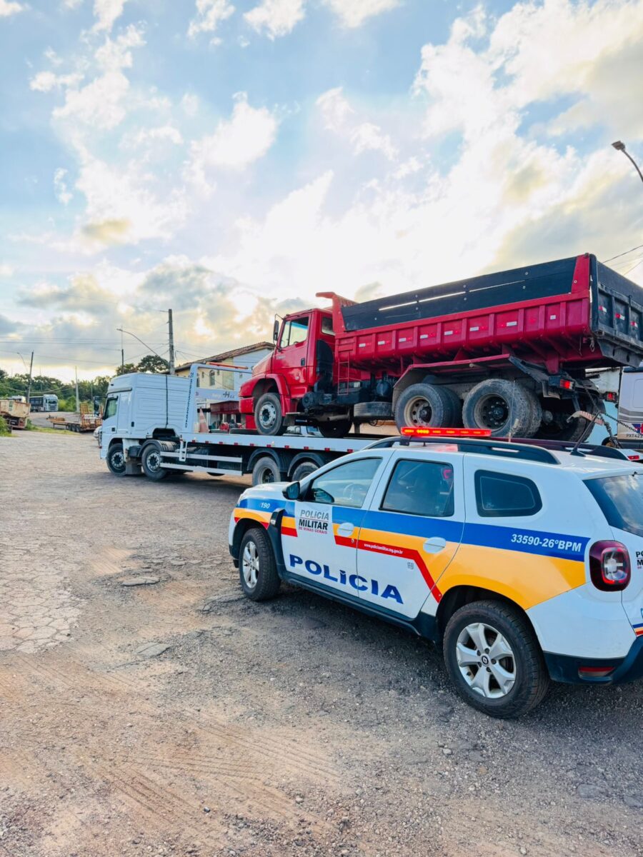 Polícia Militar recupera caminhão furtado em Lagoa Santa e prende suspeito por receptação em Bom Jesus do Amparo
