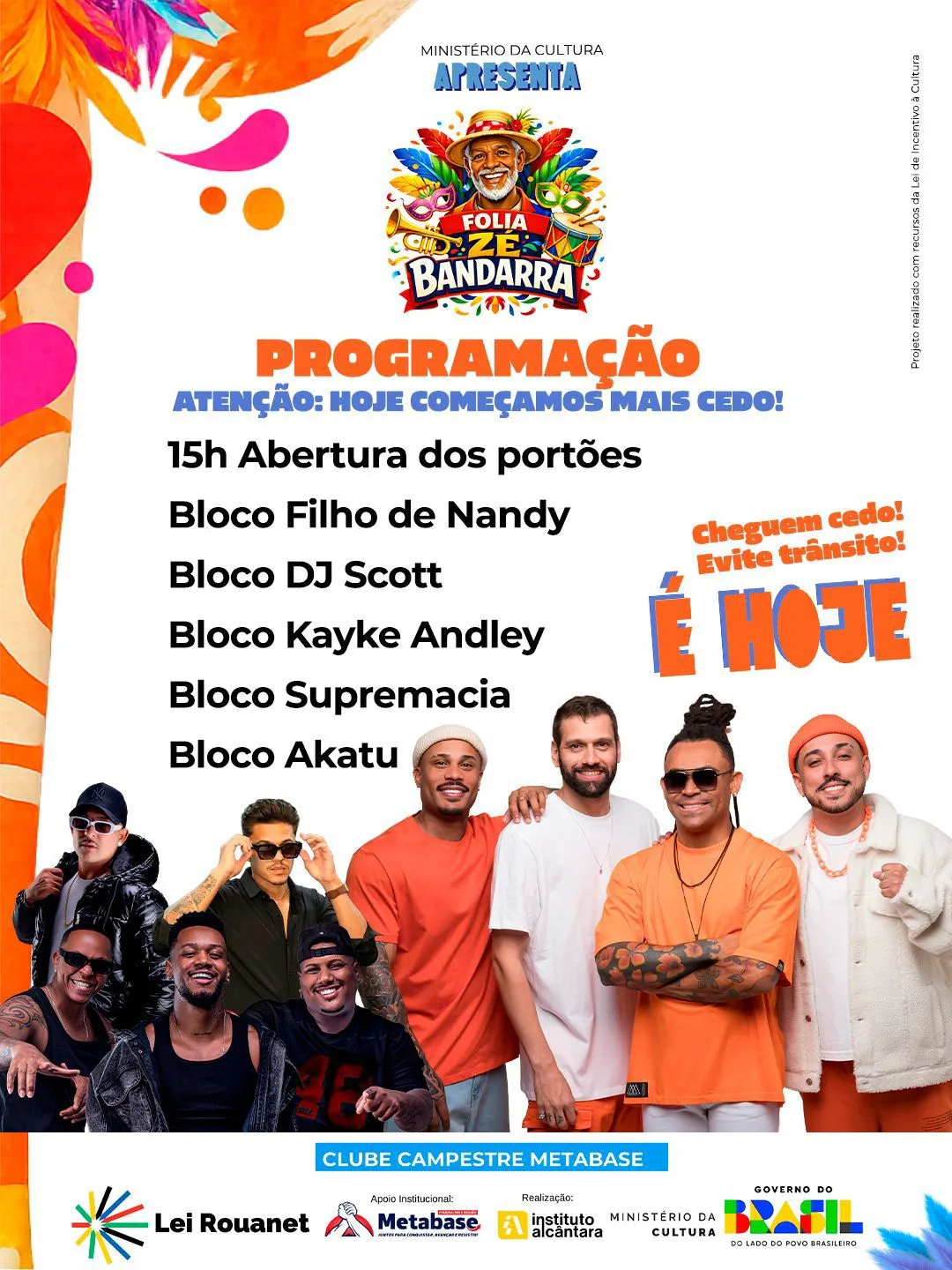 Itabira: Folia Zé Bandarra traz o melhor do carnaval fora de época neste sábado, com Akatu e outras atrações