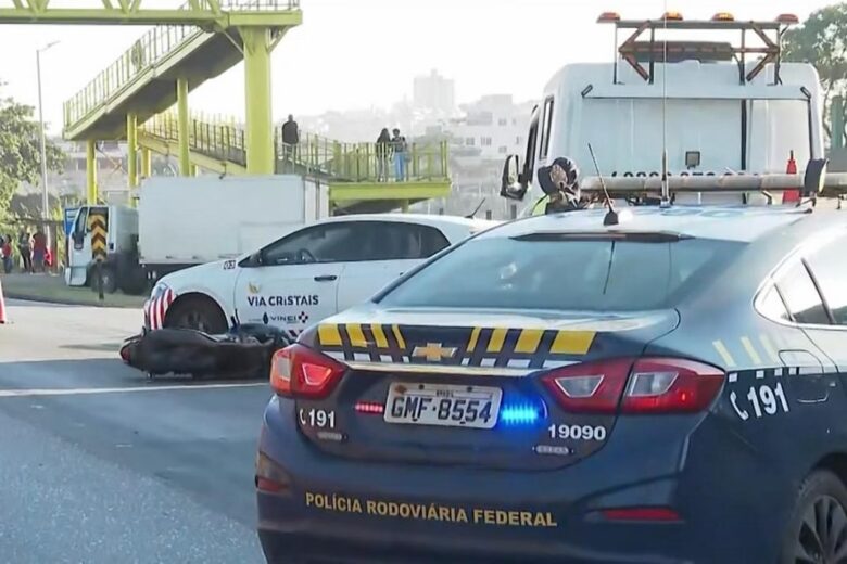 Motociclista morre em acidente na BR-040 e trânsito fica congestionado em Contagem
