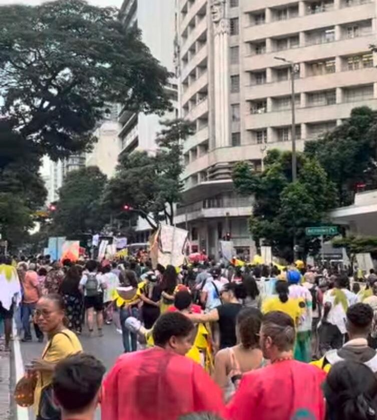 Manifestação pela luta antimanicomial interdita trecho da João Pinheiro em BH