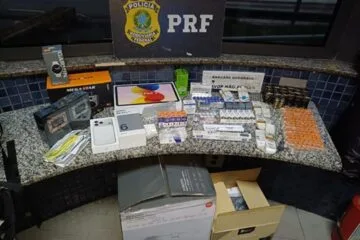 PRF apreende medicamentos para emagrecimento e anabolizantes do Paraguai na BR-381