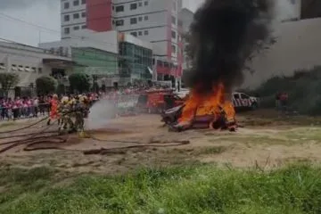 Maio Amarelo: simulado de acidente mobiliza Bombeiros e Sevor em João Monlevade