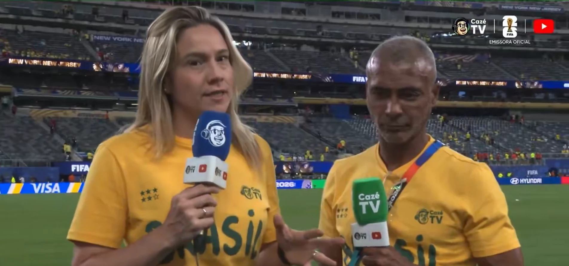Comentário de Romário sobre Fernanda Gentil repercute durante pós-jogo da CazéTV
