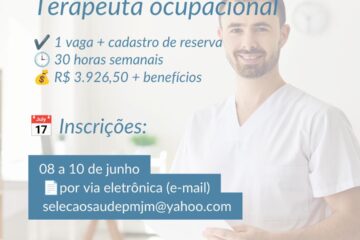 Prefeitura de João Monlevade abre processo seletivo para terapeuta ocupacional