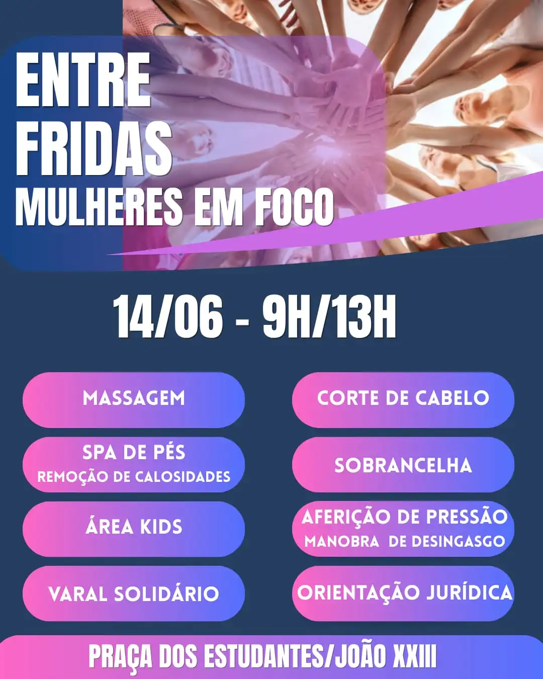 Entre Fridas – Mulheres em Foco: ação social voltada ao público feminino oferece serviços gratuitos neste domingo em Itabira